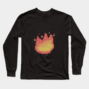 Fire Pixel Art Long Sleeve T-Shirt